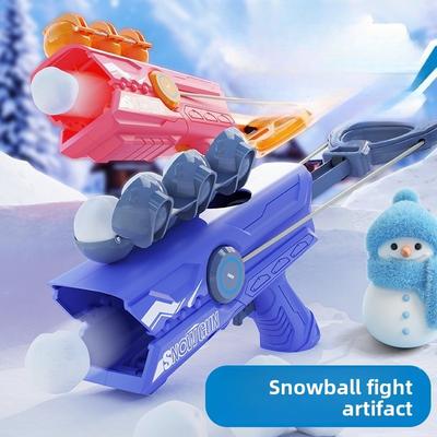 2'si 1 arada Yumuşak Köpük Top ve Kar Topu Tabancası Kış Açık Hava Kar Topu Savaşı Eğlenceli Oyuncak Fırlatıcı Çocuklar İçin Kar Topu Fırlatıcı Tabanca Oyuncak