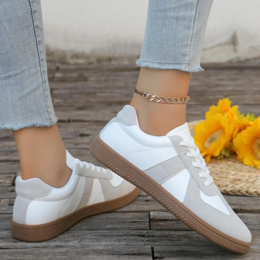 Spring and Autumn New Style Round Toe Soft Soled Casual Shoes Fashionable and Comfortable White Shoes Sports Shoes for Women
