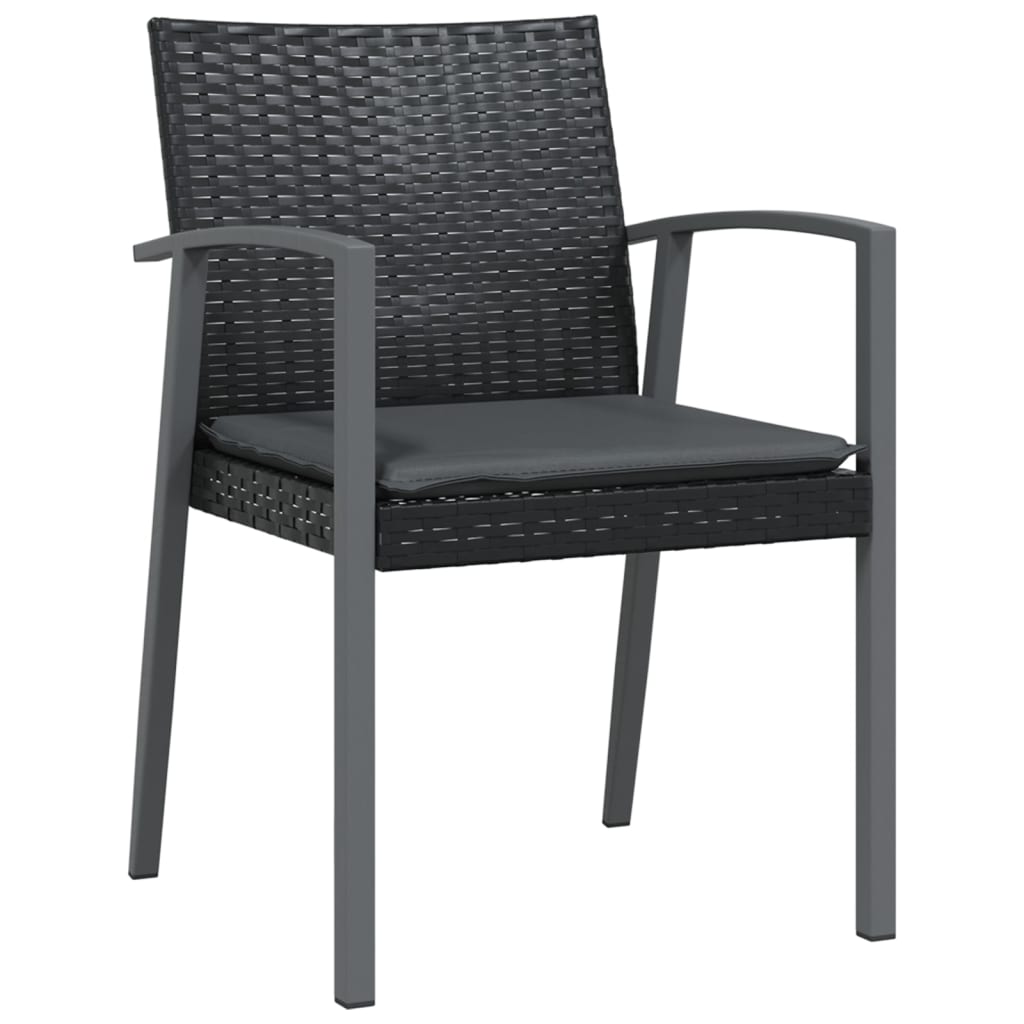 5-Cz. Gartenmöbel-Set mit Kissen, Polyrattan und Stahl