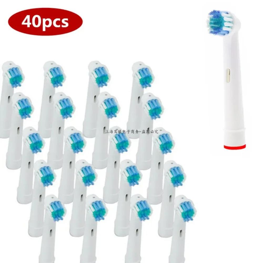 40pcs Replacement Brush Heads for Oral-B Electric Toothbrush Fit Advance Power/Pro Health/Triumph/3D Excel/Vitality 40pcs