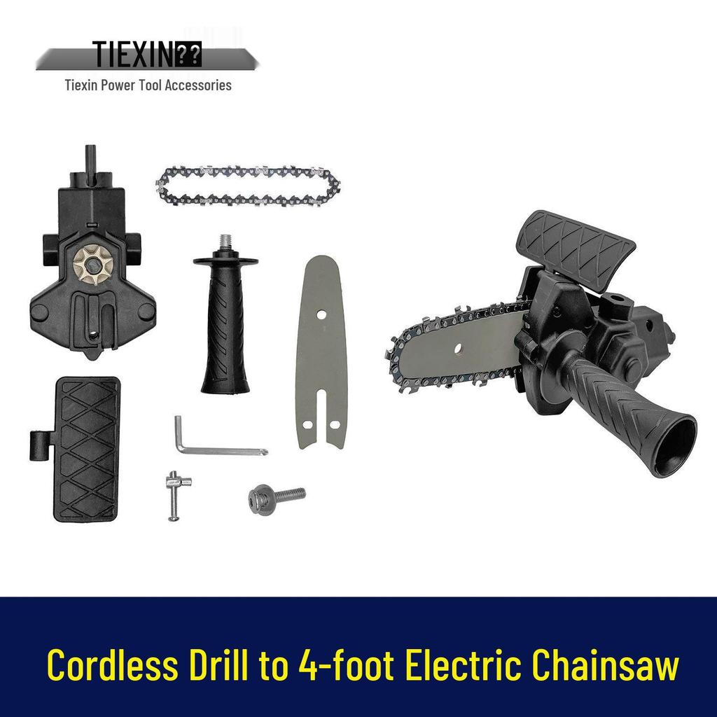 Cordless Drill To Electric Chainsaw Converter: 4-Inch Mini Saw for Household Logging 05518