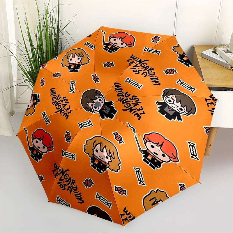 

1pc Harry Potter Chibi Pattern Umbrella with Plastic Handle,Suitable for All Seasons Travel Outdoor Multi-functional UmbrellaDCS062