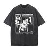 Japanese Anime Serial Experiments Lain Vintage Washed T Shirt Manga Iwakura Girl Sci Fi T-shirts Men 100% Cotton Casual T Shirt