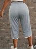 2025 Plus Size European & American Color Block Casual Capris - Summer Loose Fit