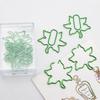 Maple Leaf Green Metal Paper Clips for Office and File Organization