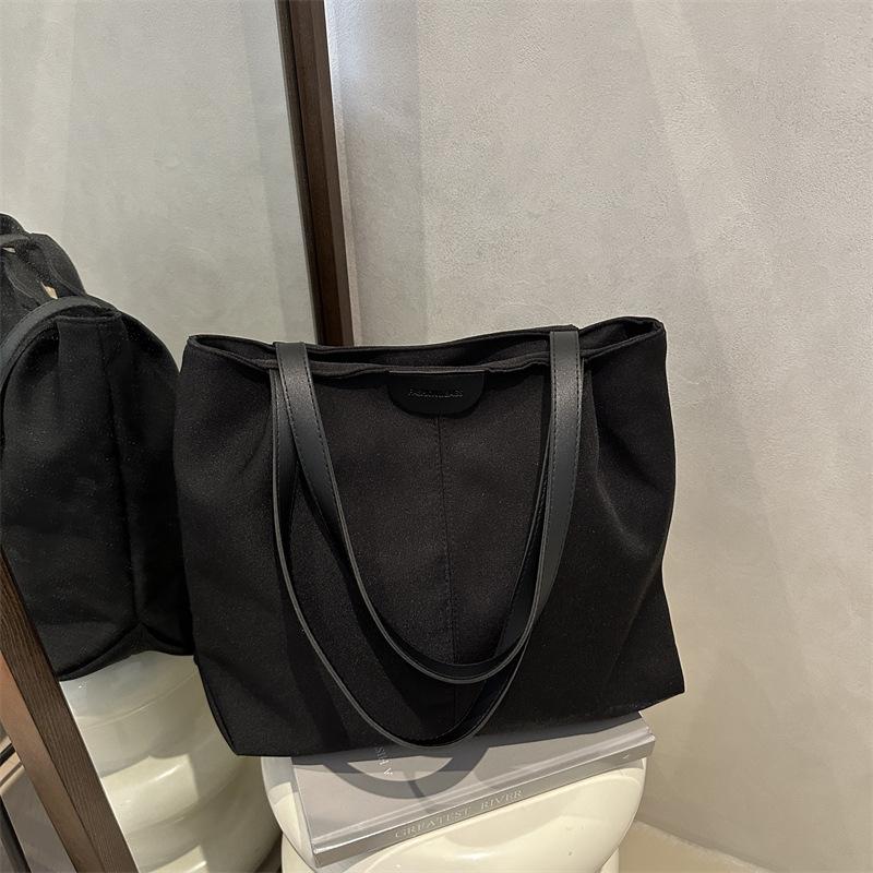 Women's bag new 2025 tote bag nylon large-capacity simple commuter shoulder bag casual literary cloth bag