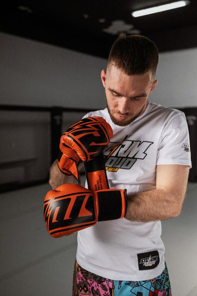 StormCloud Bolt 2.0 Neónově oranžové boxerské rukavice 16oz