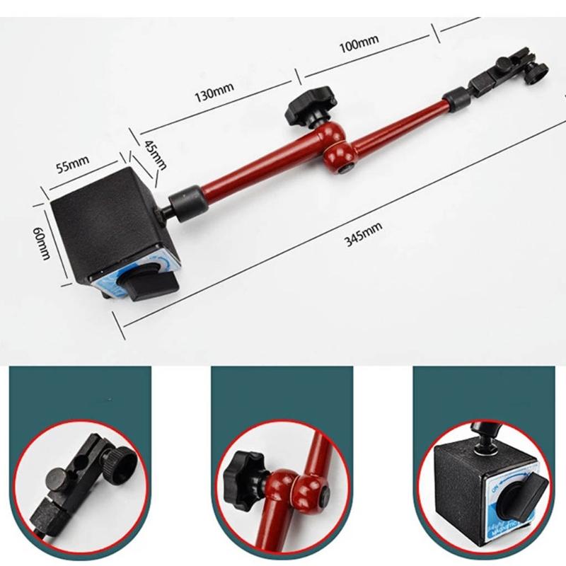 Reliable Adjustable Magnetic Base Holder for Digital Dial Indicator Use for Metalwork Pieces and Maintain Fine Stable