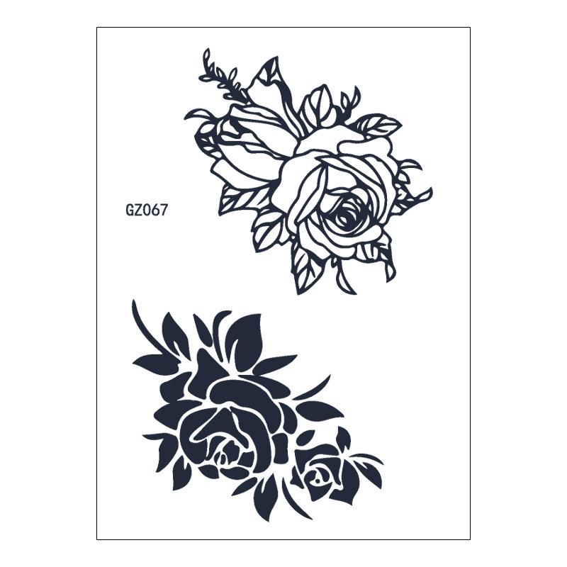 Beauty Stickers Plain Flowers Herbal Tattoo Stickers Waterproof Anime Cartoon Geometry Lasting Juice Tattoo Stickers