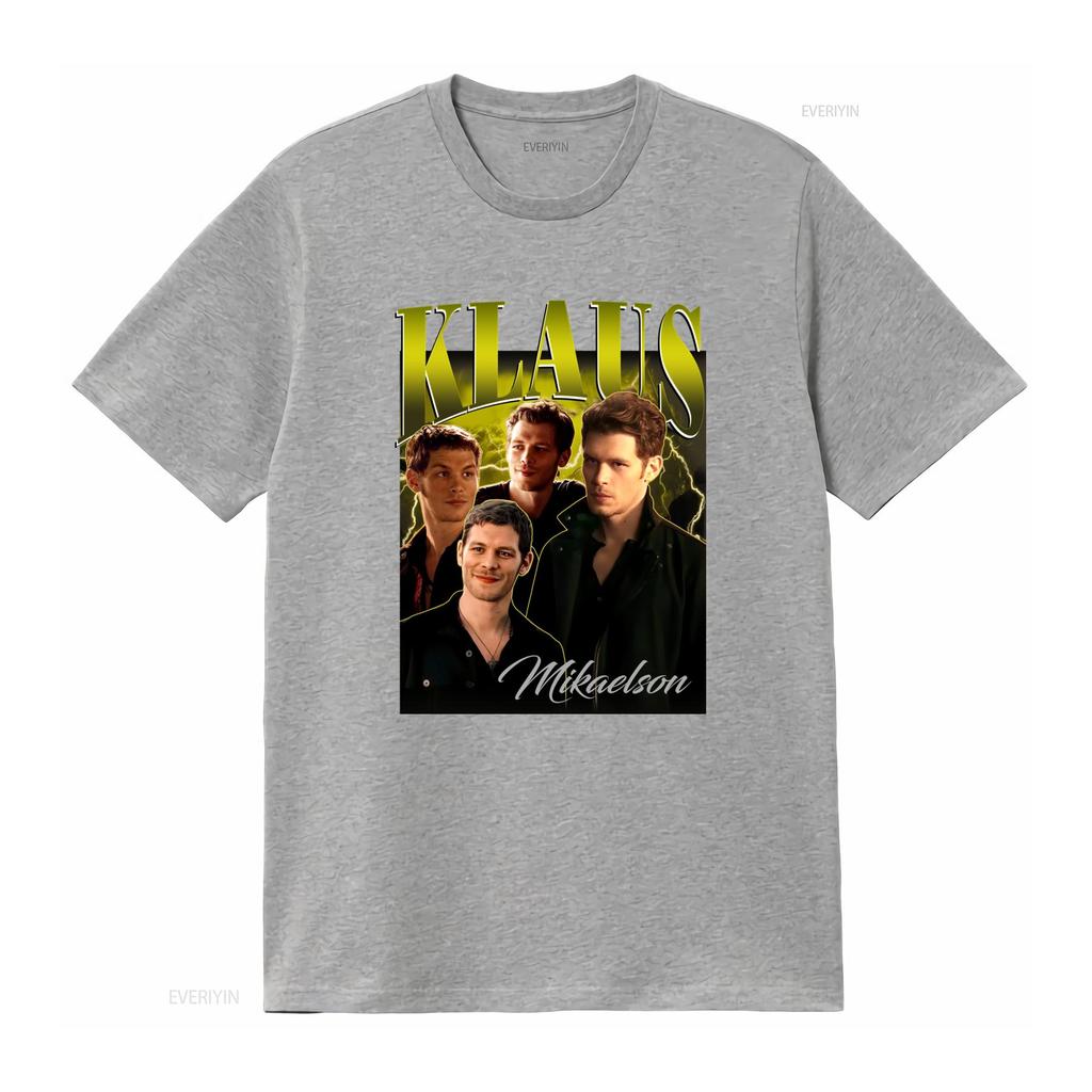 Klaus Mikaelson Koszulka Bluza Joseph Morgan Motyw Wampiryczny Nadruk Idealny dla Fanów Wysokiej Jakości Tkanina vintage Prana