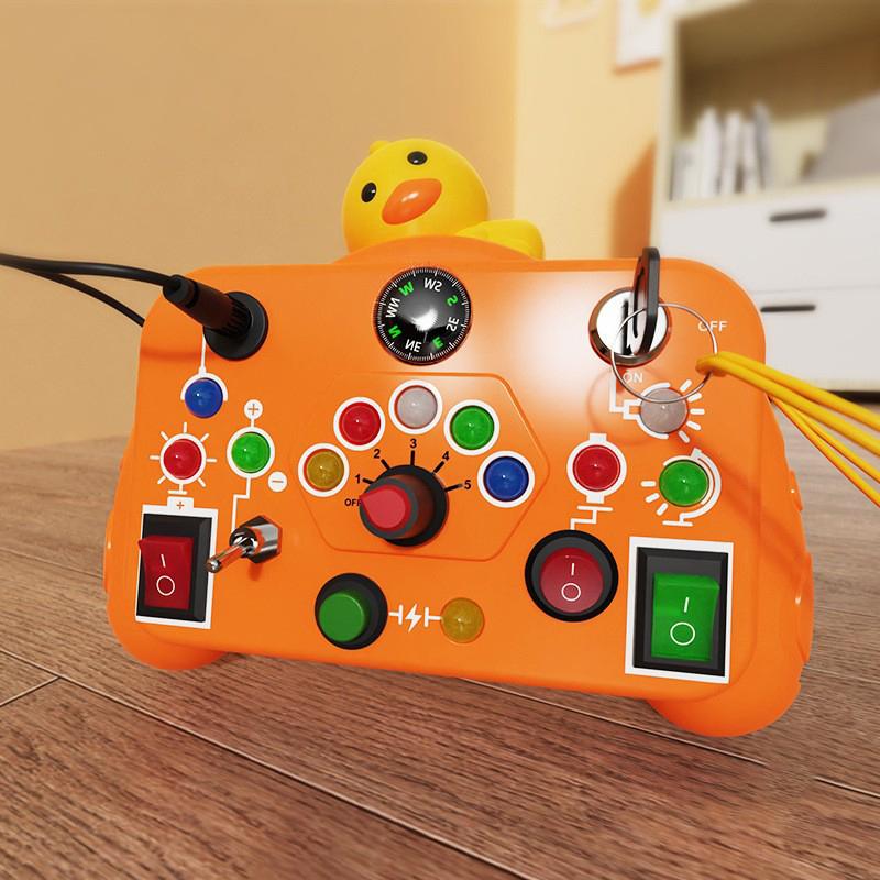LED Light Switch Busy Board Toddler Montessori Early Education Learning Toy Logical Thinking Training Game Board Children Gifts