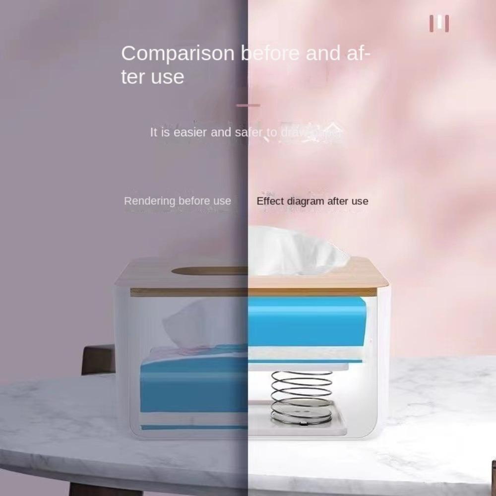 Plastic Spring Tissue Box Practical Double Springs Creative Draw the Paper Accessories
