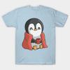 Men Black Print T-shirt Penguin No-Cut Transfer Paper Print Cotton Tshirt