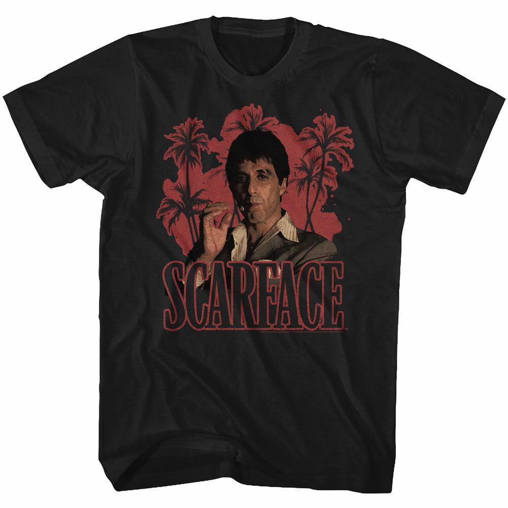 Scarface Movie Al Pacino Bust Palmtree Background Men T Shirt Cuban Mafia XL
