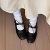 Retro Temperament Round Head with Mary Jane Shoes Pleated Flat Ballet Shoes Shallow Mouth Soft Sole Single Shoes