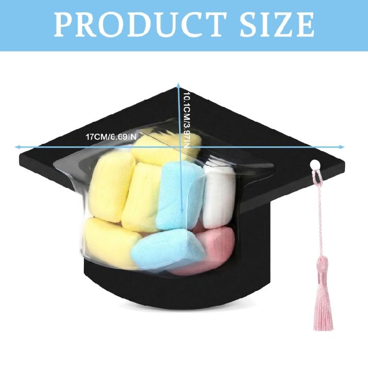 1/5/10/30Pcs Graduation Celebration Candy Holders With Plastic Dome And Yellow Tassels For Classroom Activities