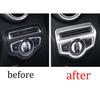 2016- Silver Steel Headlight Switch Control Frame Fit For Benz GLC X253 Trim