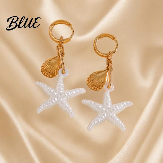 Versatile Skin Tone Earrings 1 Pair Women Earrings Starfish Shell