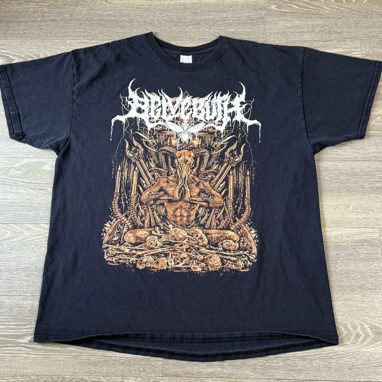 Belvebuth Band Tee Deathcore Metal Skeletons Black Graphic T-Shirt XL S