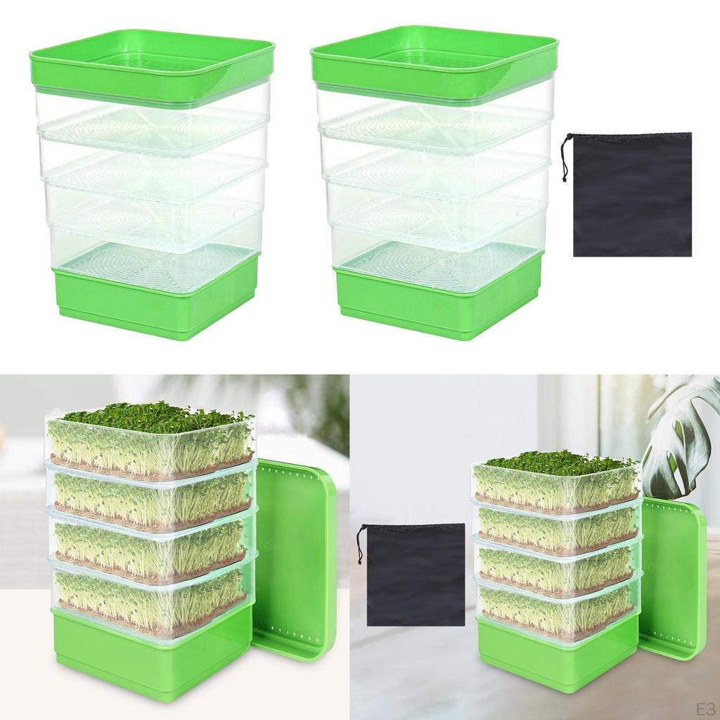 Seed Sprouter Kits with Lid Germinate Indoors for Broccoli Grass Wheat