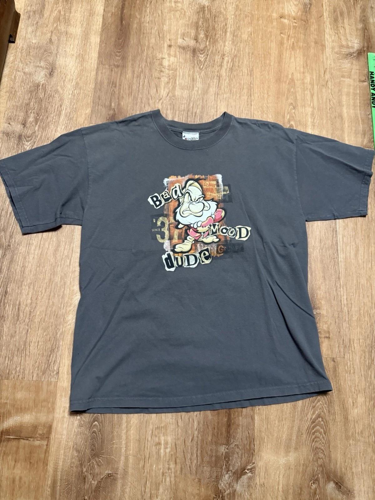 Walt Disney World Snow White Dwarf Grumpy “Bad Mood Dude” T-T-Shirt Size XL 3XL