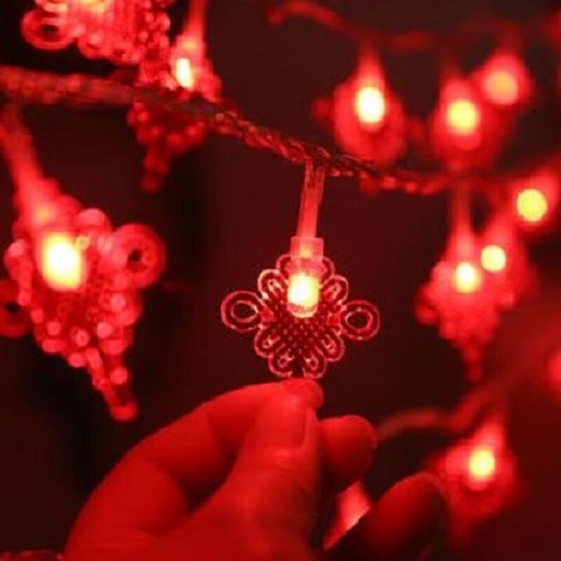 Linpan Solar LED String Lights - Red Chinese Knot Edition