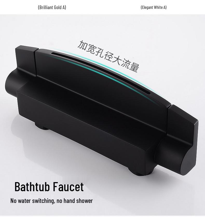 Waterfall Wall-Mounted Bathtub Faucet with Concealed Hot/Cold Shower Head Set