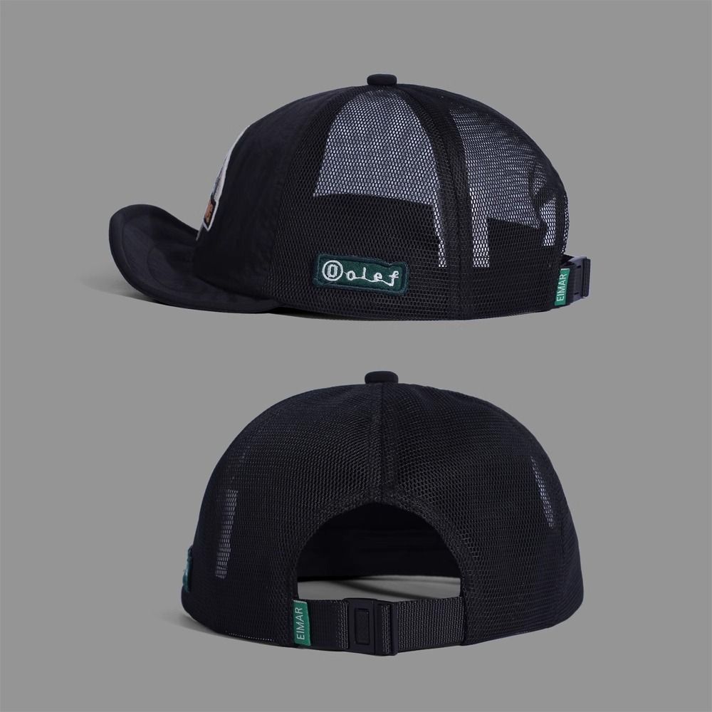 Fashion Retro Embroidered Baseball Cap Breathable Adjustable Sun Hat Short Brim Mesh Sports Hat Outdoor