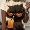 Women's Short-sleeved Casual Fashion T-shirt Loose Round Neck Print
