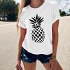 Sommer Mode Kurzarm Rundhals Ananas Print T-Shirt Damen Kurzarm