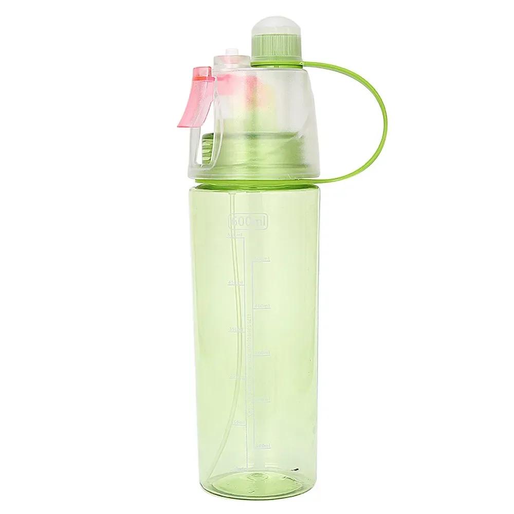 600ML Sports Spray Plastic Water Cup Outdoor Cooling Water Bottle Creative Student Gift Spray Water Cup Handy Cups Drinkware