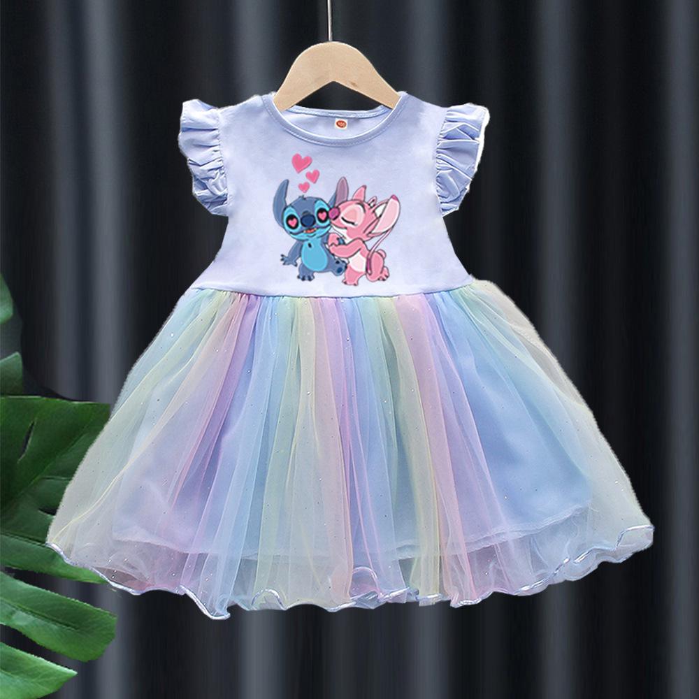 

Дівчаче плаття принцеси з короткими рукавами та рельєфним візерунком Size 100