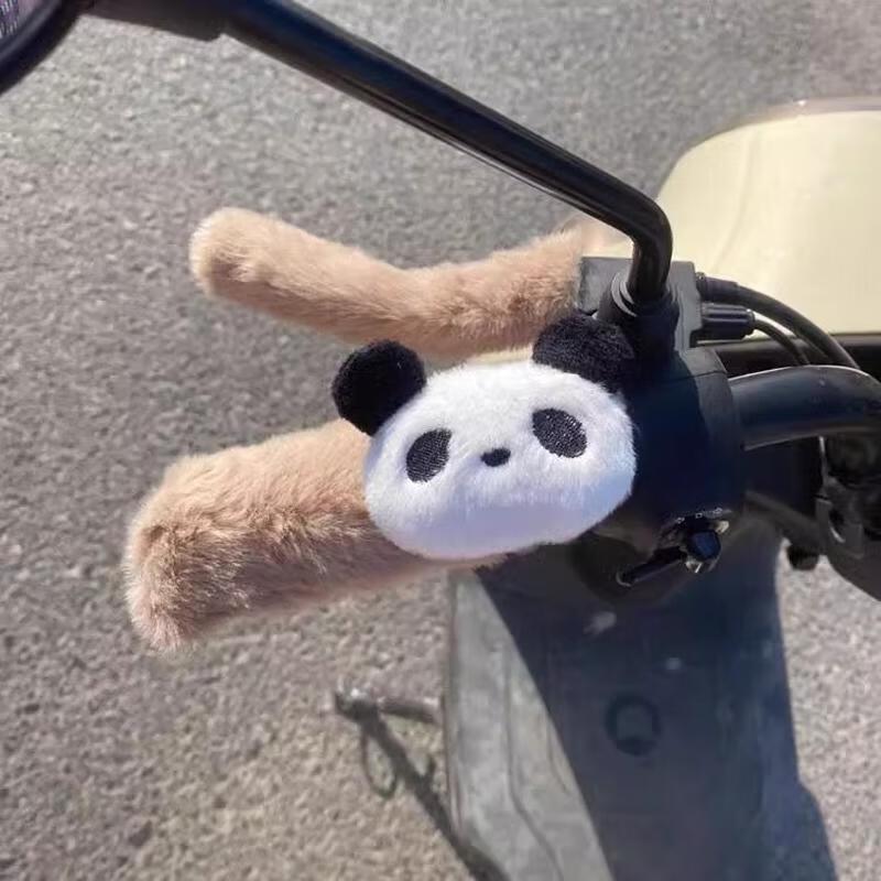JingJingRS Electric Vehicle Winter Plush Handlebar Covers