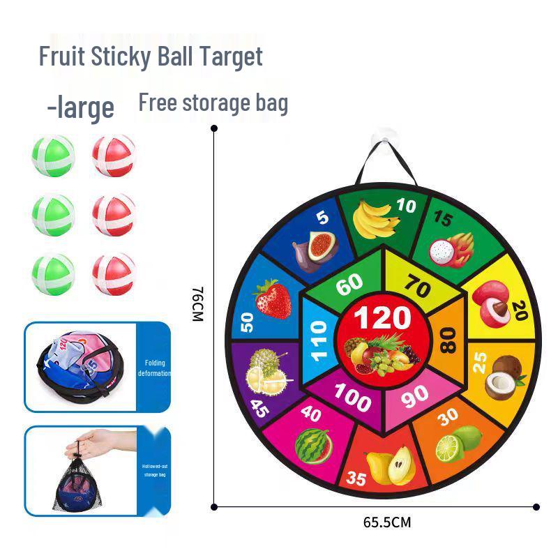 Children's Fruit Sticky Ball Target Game - Early Education Animal Throwing Set