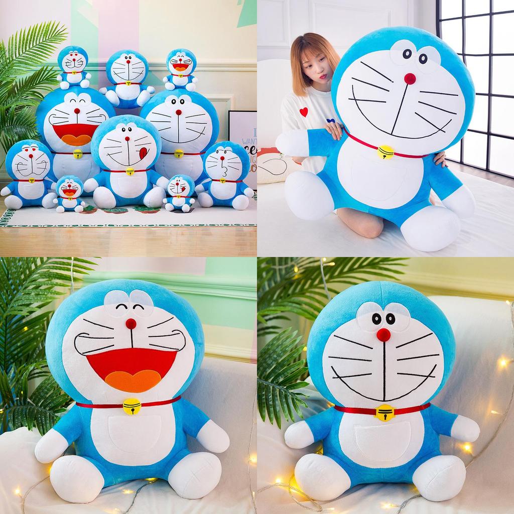 Doraemon Plush Toy Long Pile Stuffed Doll With Pp Cotton Filling For Kids Gift Special Characters Included