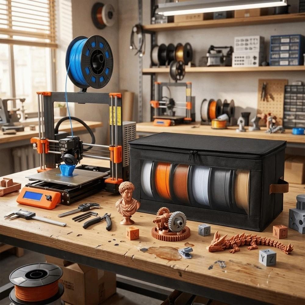 Niewytykany 3D Filament Storage Box Widoczny Składany Pojemniki na Pył Wielofunkcyjny Uchwyt na Akcesoria do Druku 3D