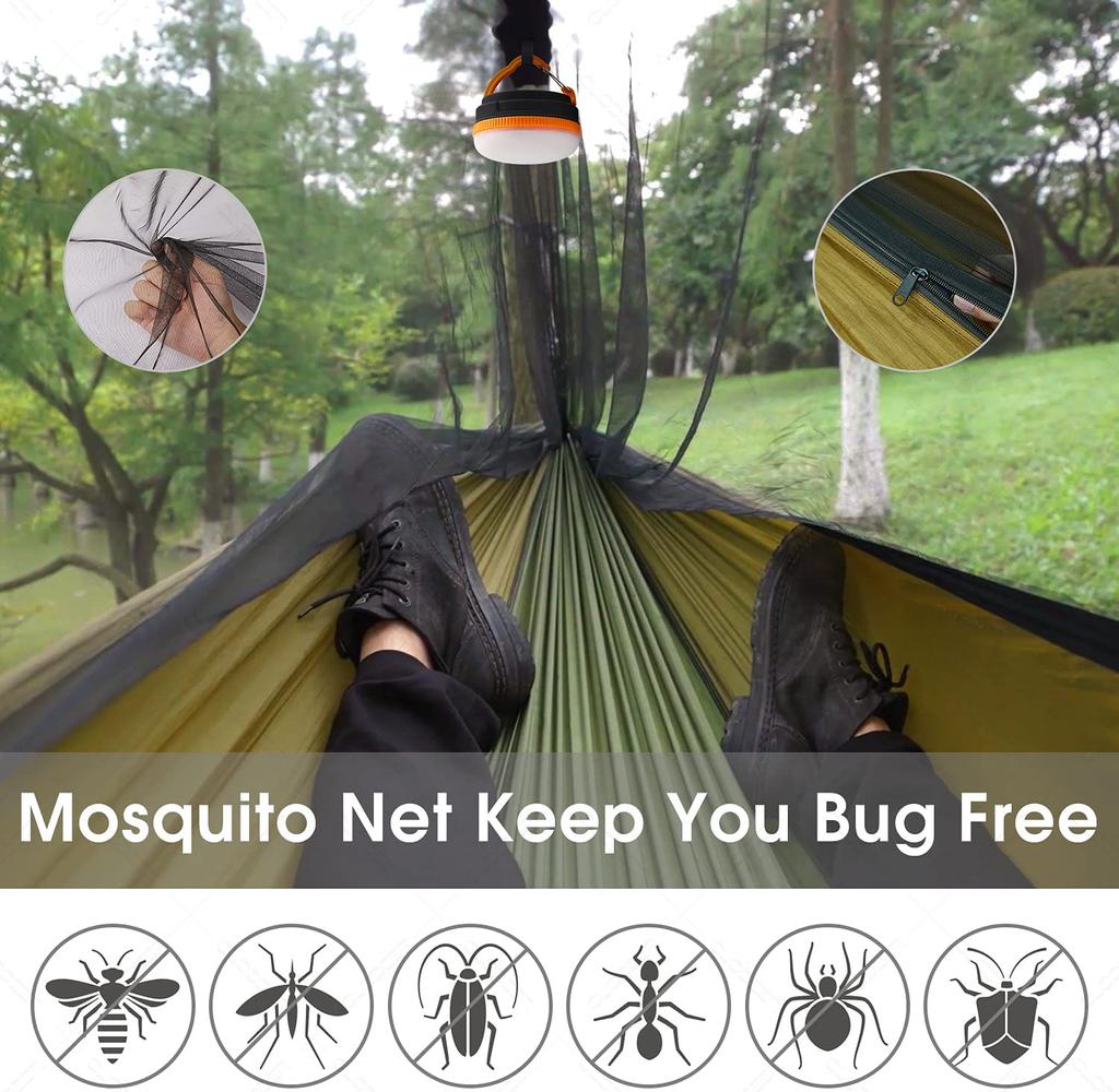 Anti Outdoor Camping Hammock With Mosquito Net And Rain Tent Equipment Supplies Shelters Camp Bed Survival Portable Hammock Soft and Comfortable