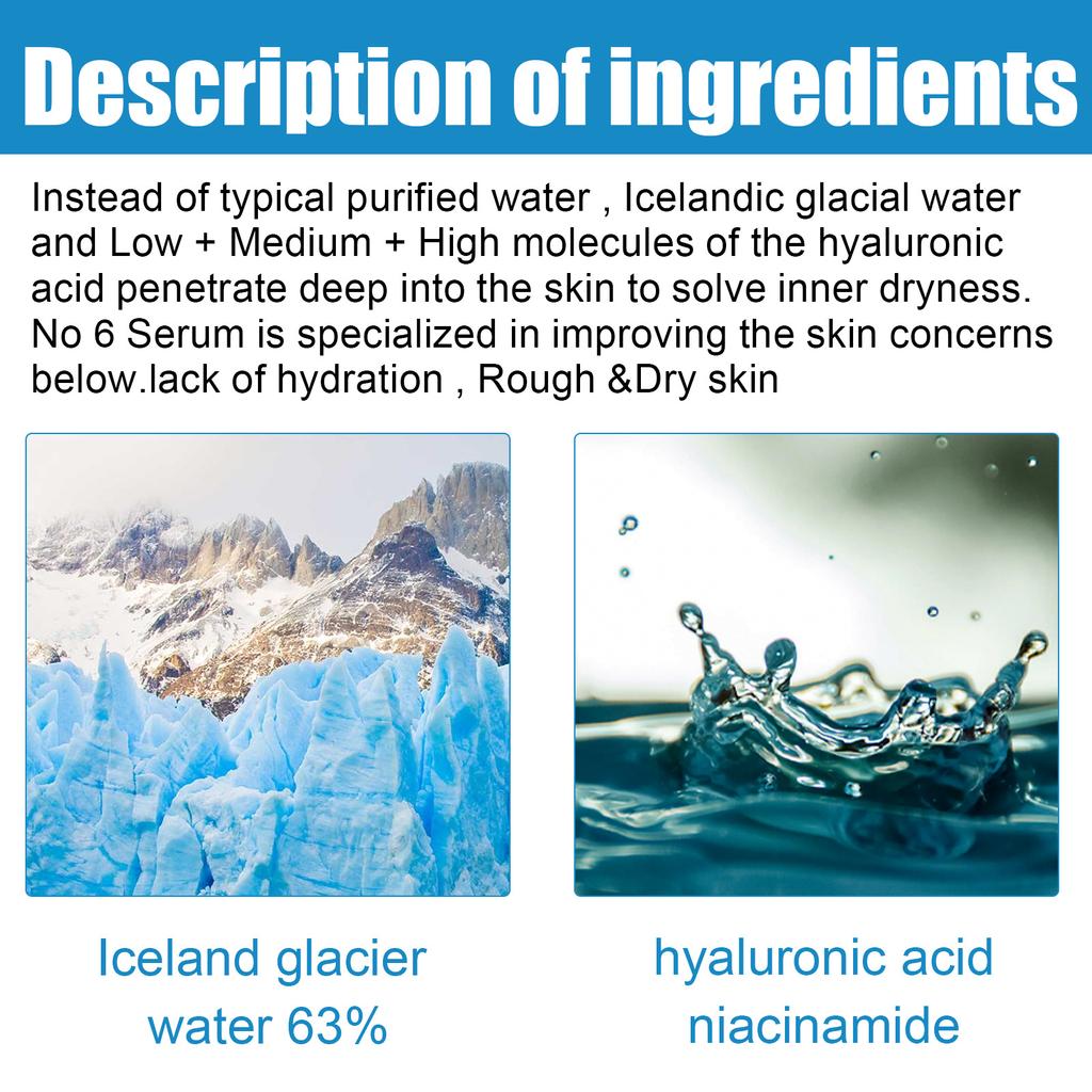 EELHOE Hyaluronic Acid Moisturizing Serum Shrink Pores Oil Control Face Essence Whitening Brighten Wrinkle Remover Firming Products