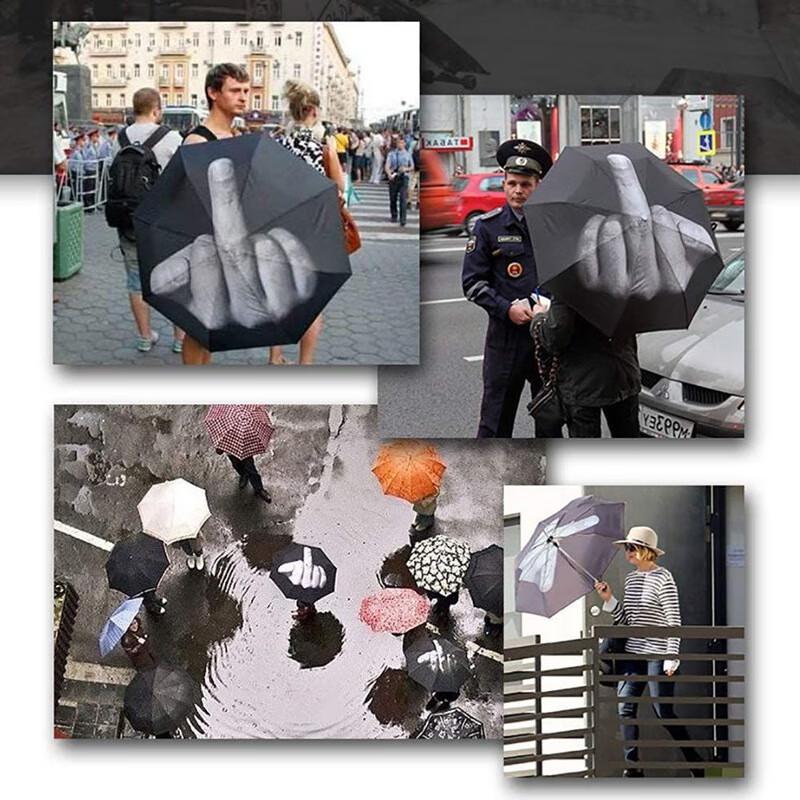 Automatic Novelty Middle Finger Umbrella