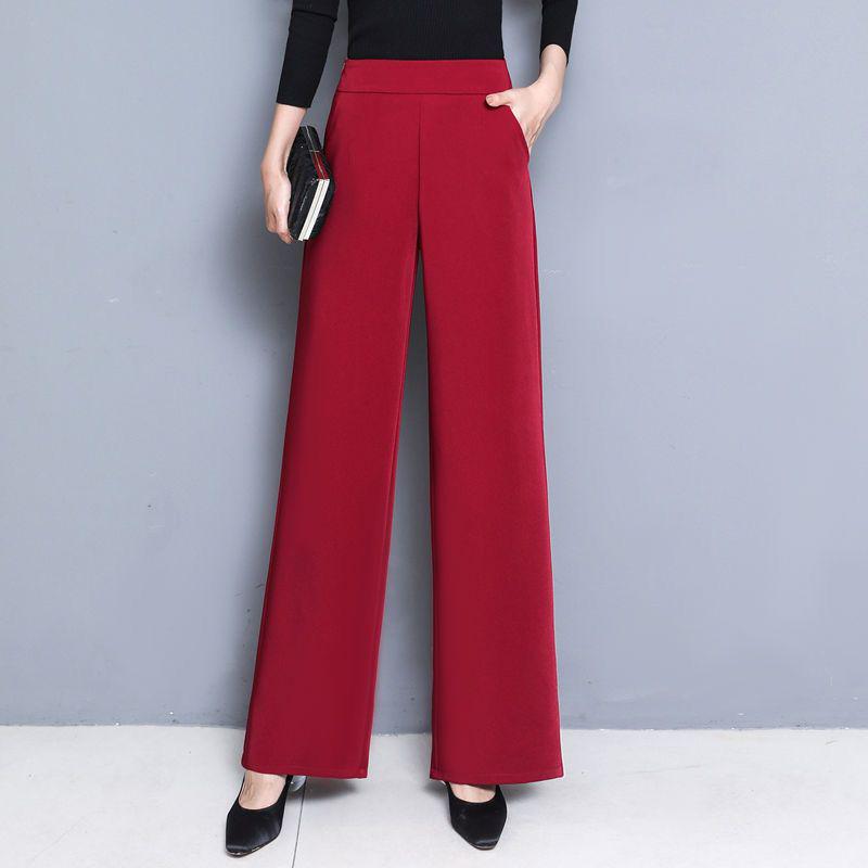 High-Waisted Wide-Leg Women's Pants - All Season Drape, Loose, Slimming, Plus Size, Casual, Straight-Leg, Dance.