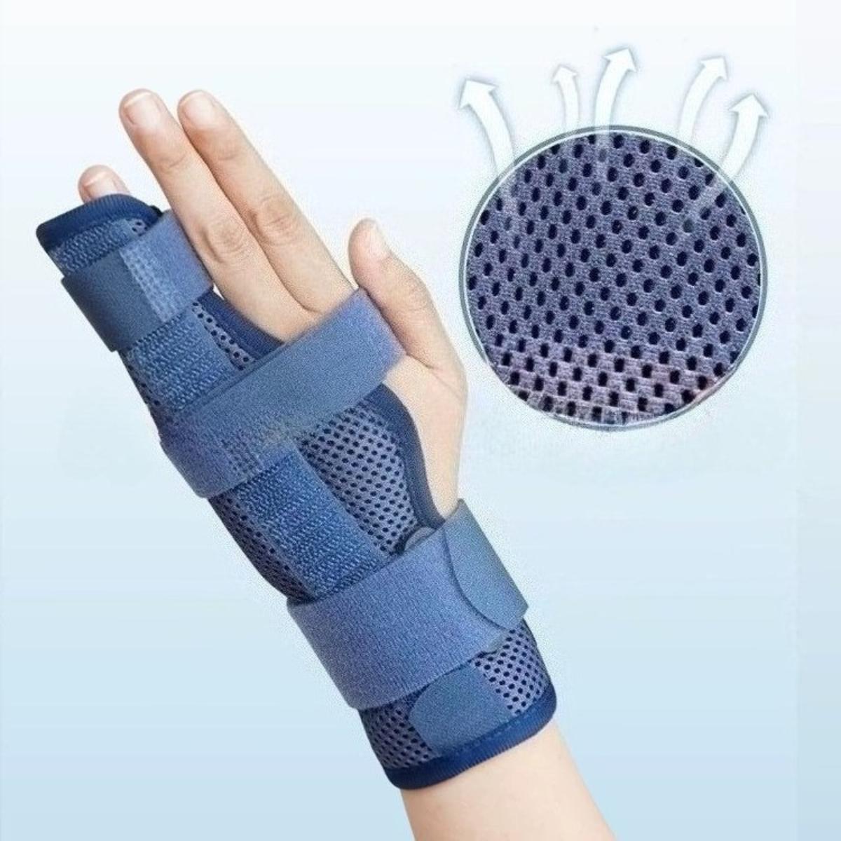 

Thumb Splint Brace Immobilizer for Fracture, Sprain, Arthritis, Post-Surgery Support & Pain Relief double finger model [small] синий