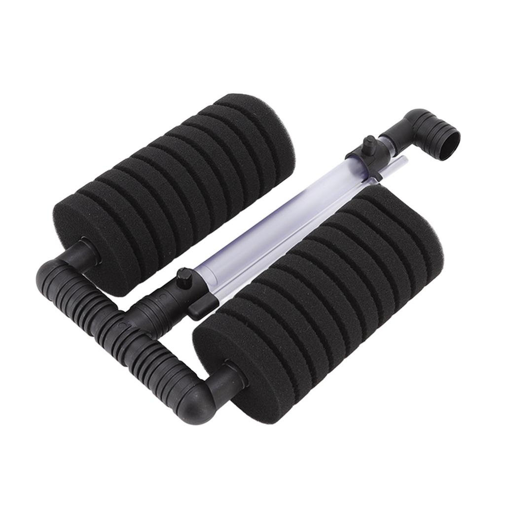 Aquarium Sponge Filter Quiet Double Submersible Foam Filter for Fresh and Salt Water Fish Tank