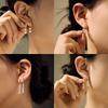 Japanische & Koreanische S925 Sterling Silber Geometrische Zirkon Ohrstecker für Damen - Elegantes, Vielseitiges, Leichter Luxus Modeaccessoire