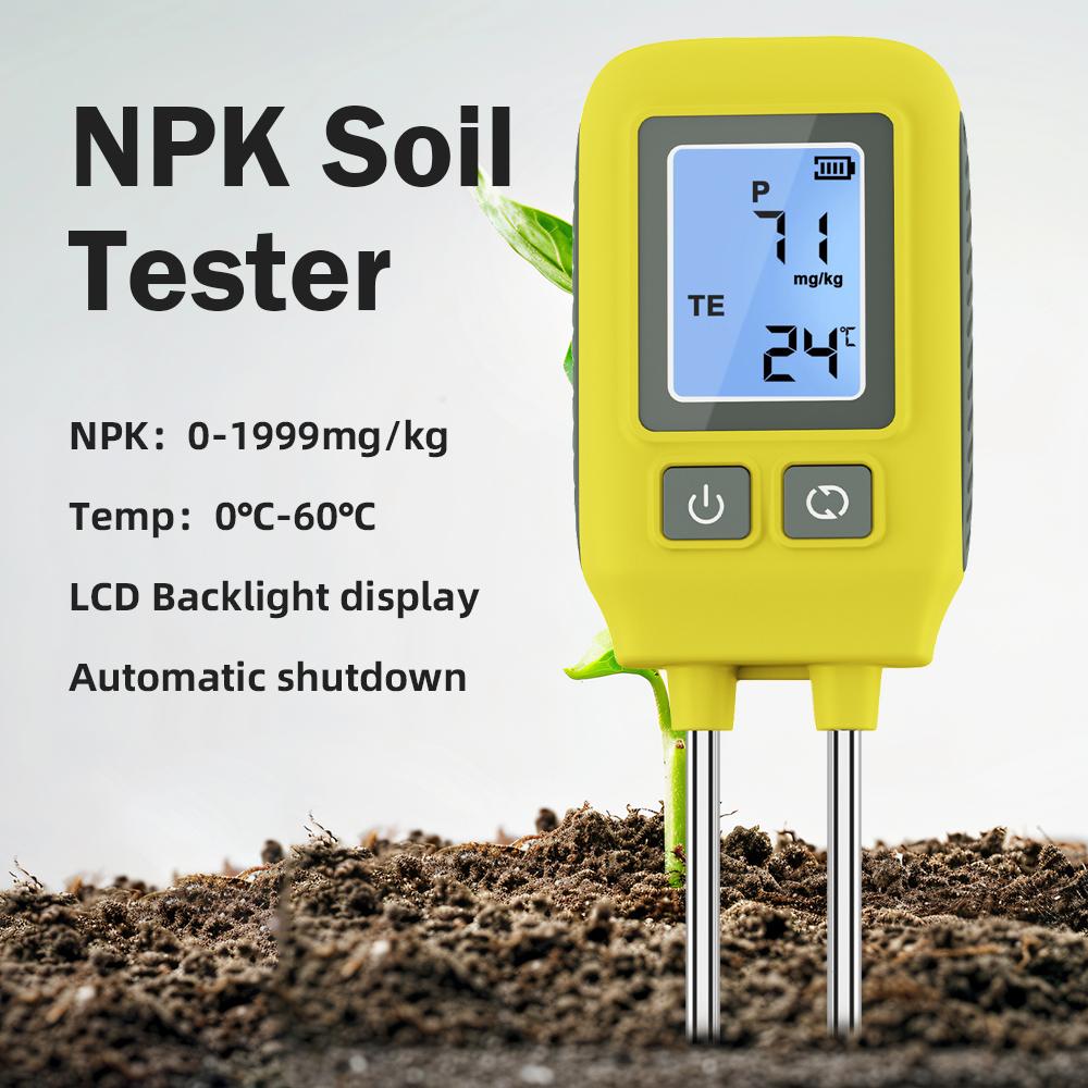 NPK Soil Temperature Sensor Nitrogen Phosphorus Potassium Nutrient Detector Fertility Meter Tester Greenhouse Garden
