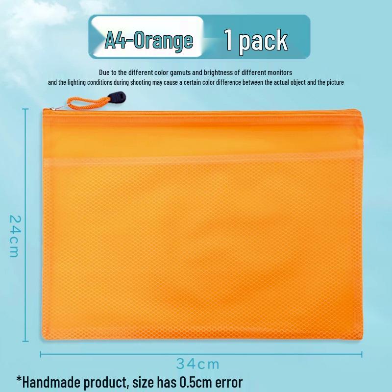 

Morandi Grid Zipper File Bag: Student Storage with Logo Print