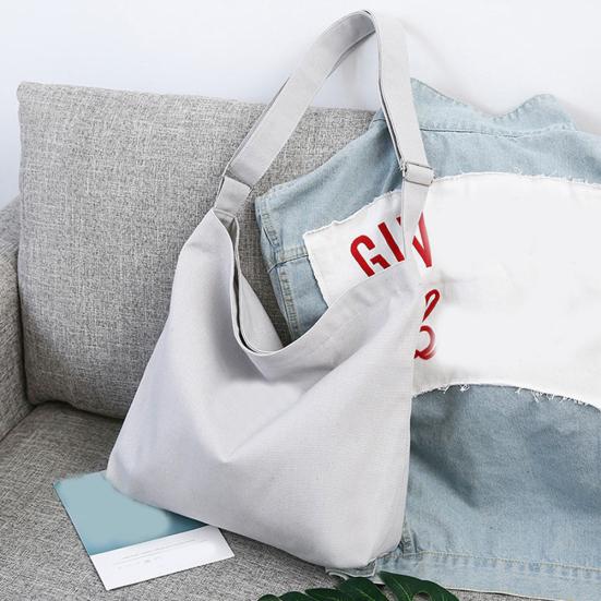 Damen Umhängetasche aus einfarbigem Segeltuch mit verstellbarem Riemen, Aufbewahrungstasche für Handtaschen