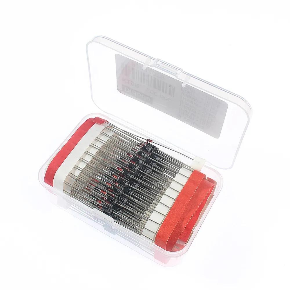 200STK/Eske 8 verdier Diodes Assorted Kit 1N4148 1N4007 1N5819 1N5399 1N5408 1N5822 FR107 FR207 Schottky Diode / Likeretter Diode