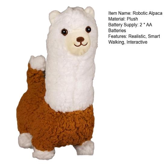 Interactive Robotic Alpaca Lifelike Walking Sounding Stuffed Animal Realistic Alpaca Plush