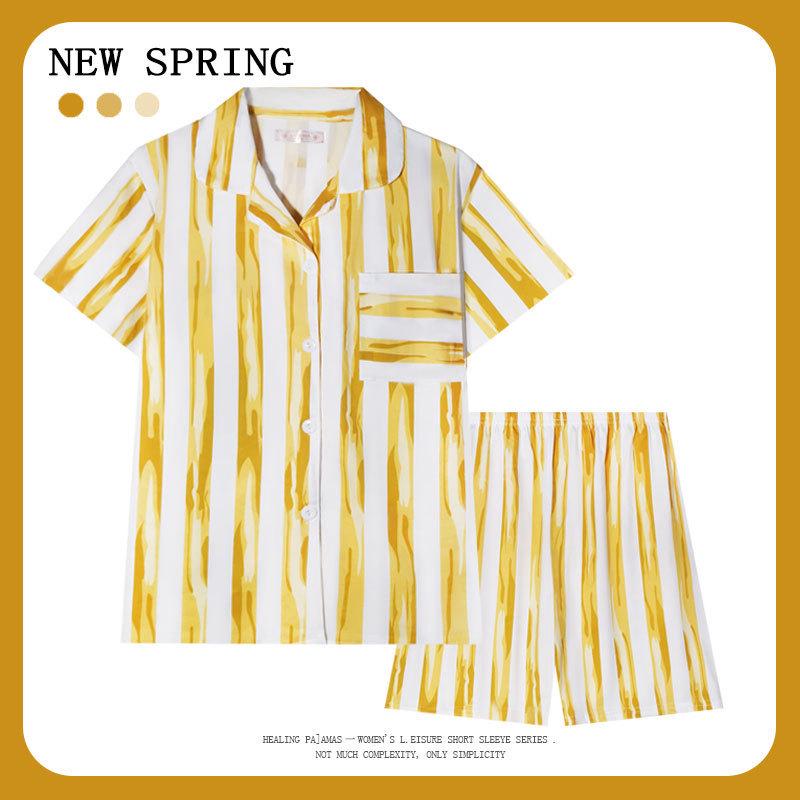Women’s Cute Cotton Short Sleeve Pajama Set - Summer Style