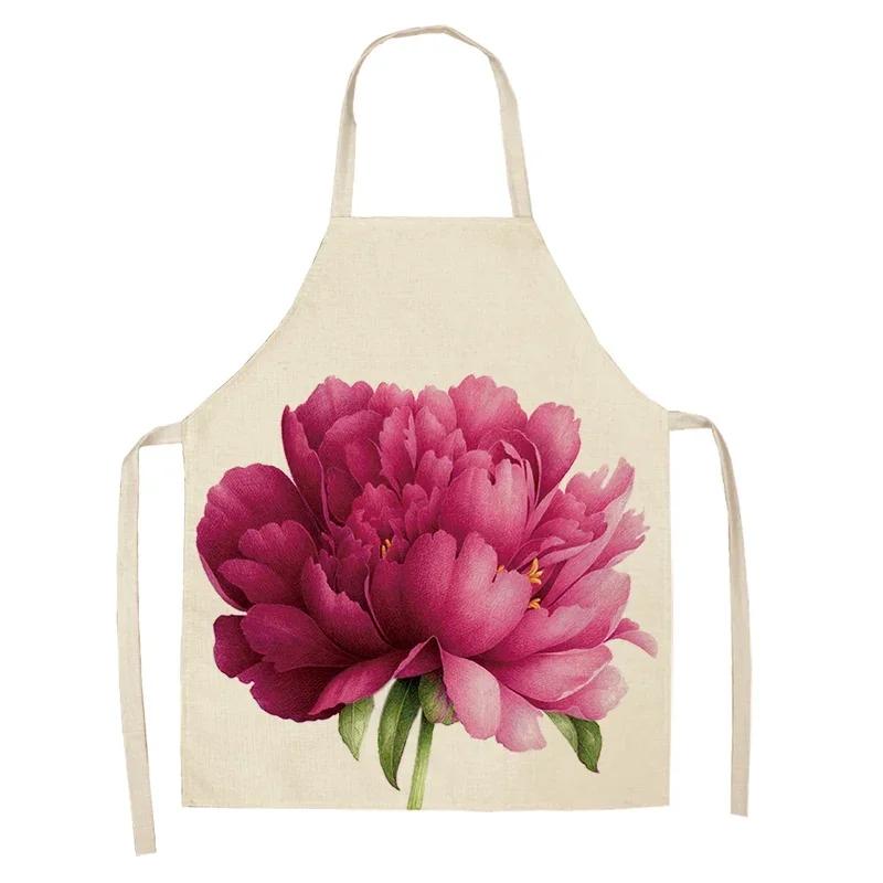 Letter Alphabet Kitchen Aprons for Women Cotton Linen Bibs Household Cleaning Pinafore Home Cooking Apron Delantal